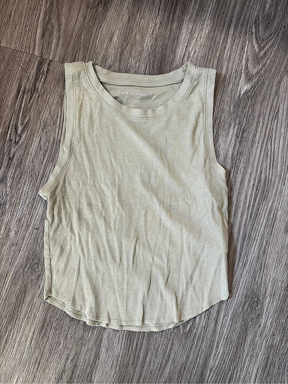 American Eagle Ribbed Tank Top in Green Size Medium